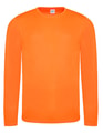 Heren Sportshirt Lange Mouw AWDis JC002 electric oranje